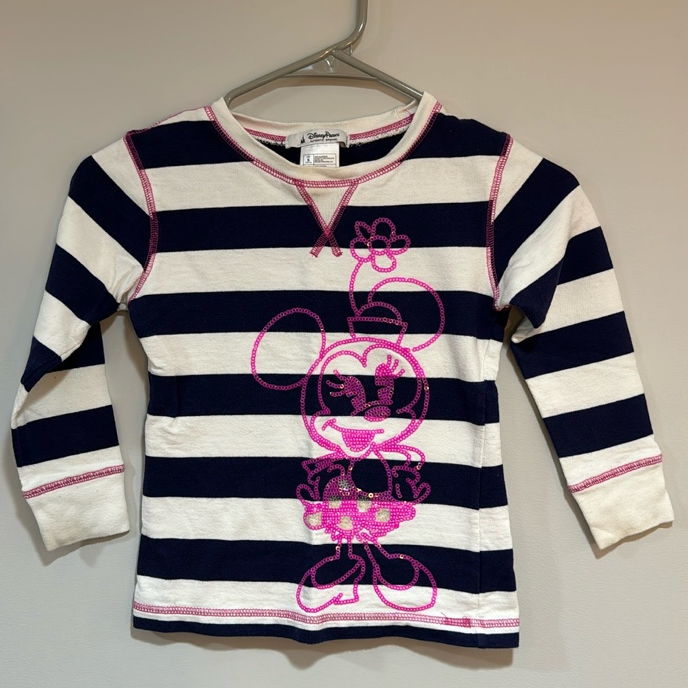 Disney Parks Sequin Minnie Sweatshirt Girls Size Small